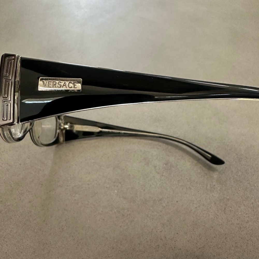 Versace Black Rectangular Eyeglasses - image 2